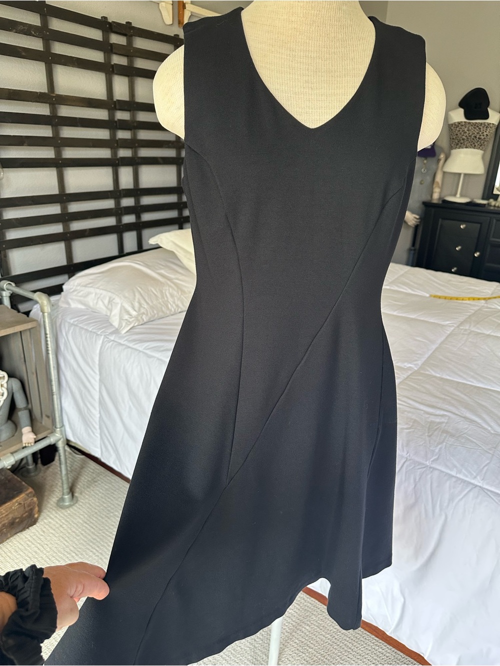 CAbi Black V-Neck Sleeveless A-Line Knit Dress size medium - Picture 7 of 15